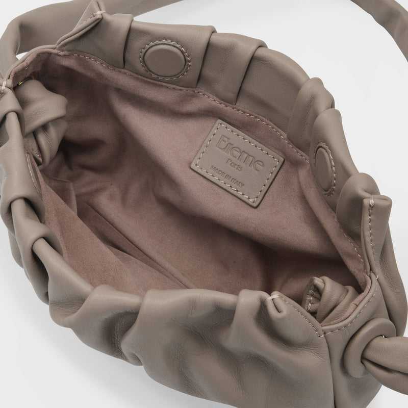 Sac Vague en Cuir Taupe