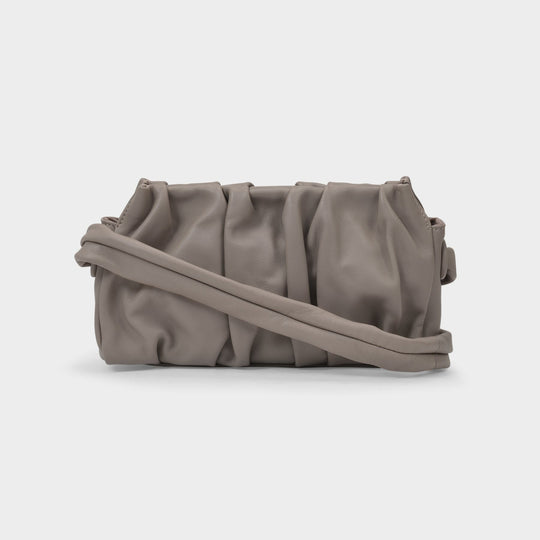 Sac Vague en Cuir Taupe