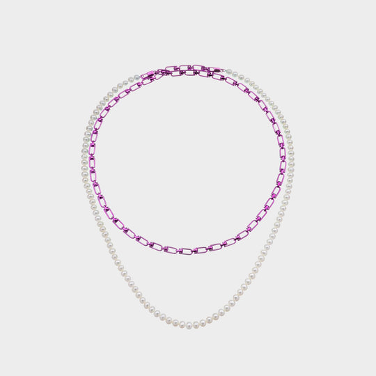 Collier Double Reine en argent et perles d'eau douce