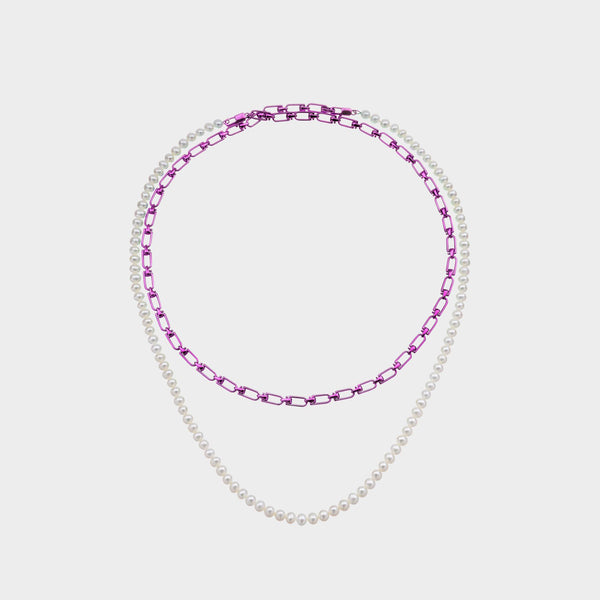 Collier Double Reine en argent et perles d'eau douce