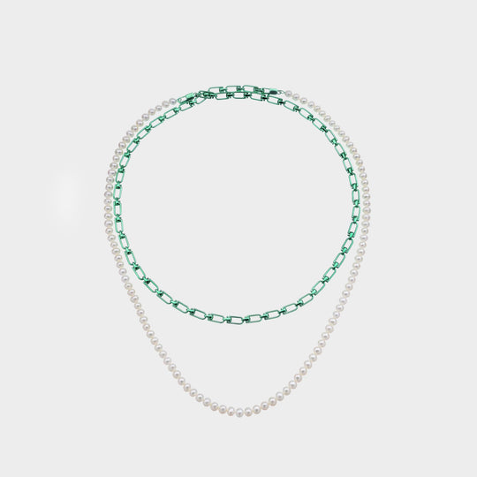 Collier Double Reine en argent et perles d'eau douce