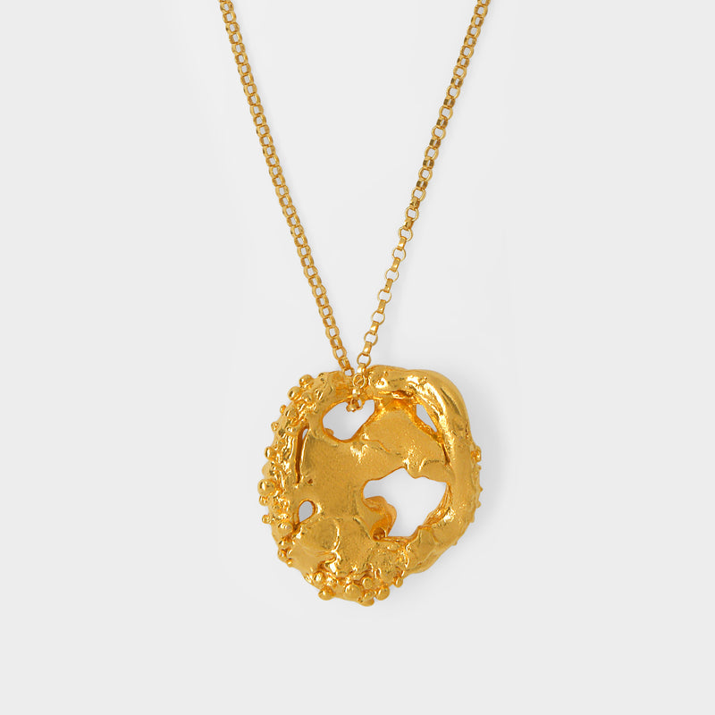 Collier The Craters We Know en Bronze Plaqué Or