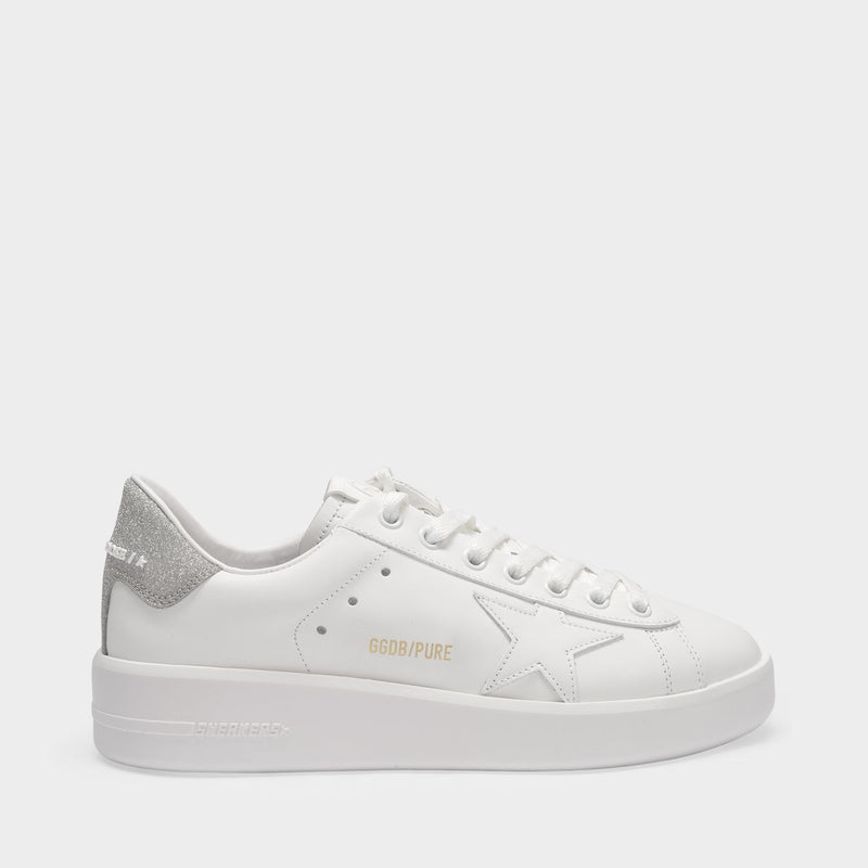 Sneakers Pure Star - Golden Goose - Cuir - Blanc/Gris
