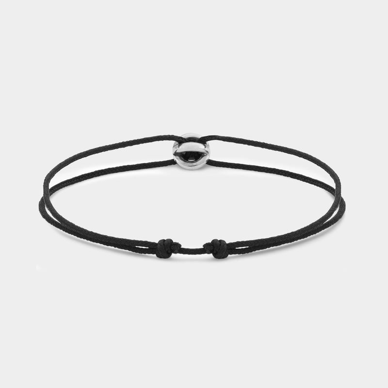 Bracelet 1G Corde Entrelacs - Le Gramme - Argent - Noir