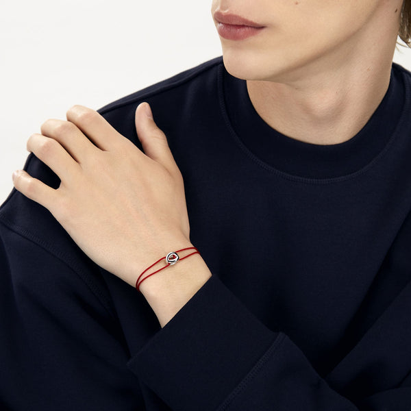 Bracelet 3G Corde Entrelacs - Le Gramme - Argent - Rouge