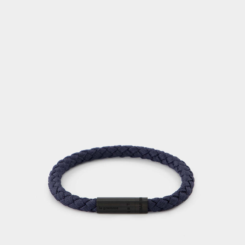 Bracelet 5G Cable Orlebar Marron - Le Gramme - Titanium - Bleu Marine