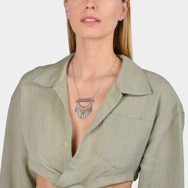 Collier Dancing en Laiton Argenté
