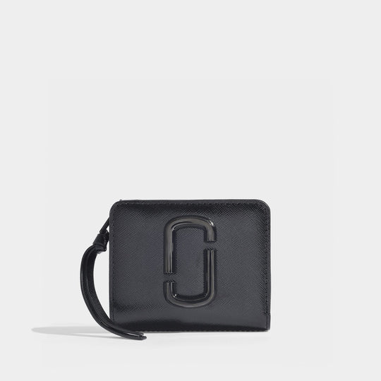 Portefeuille Mini Compact Wallet en Cuir Noir
