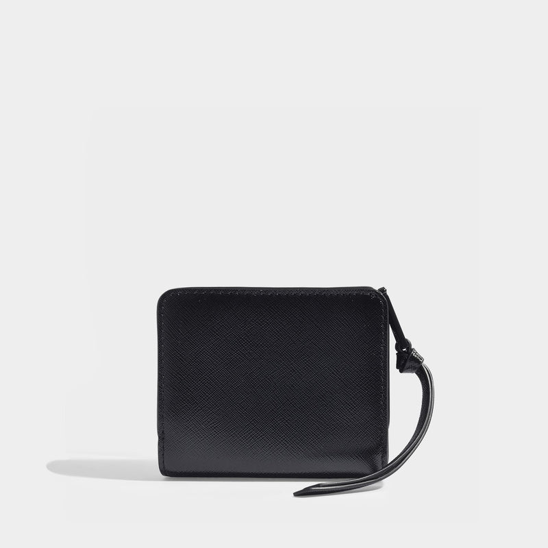 Portefeuille Mini Compact Wallet en Cuir Noir
