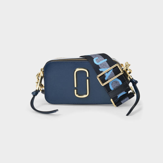 Sac Snapshot en Cuir Bleu