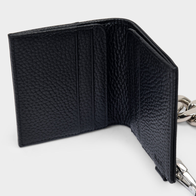 Sac Bifold Wallet On Chain en Cuir Grainé Noir