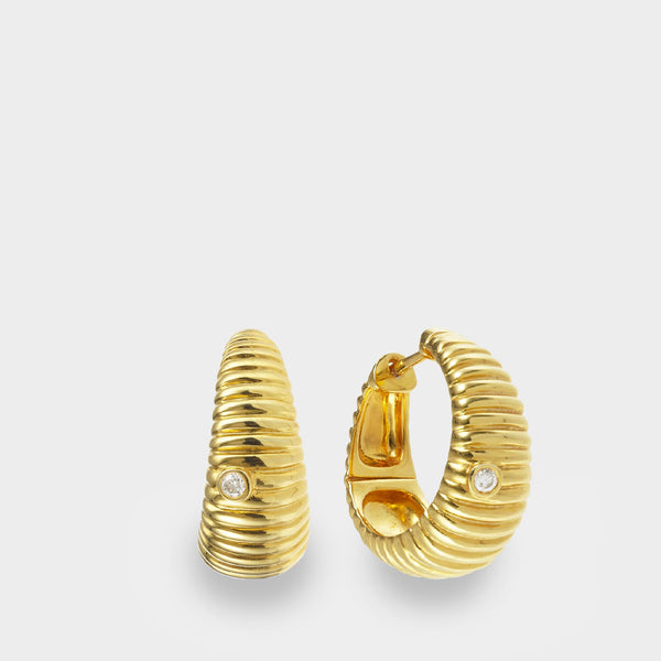 Boucles d'oreilles Berlingot en or 9 ct et diamants