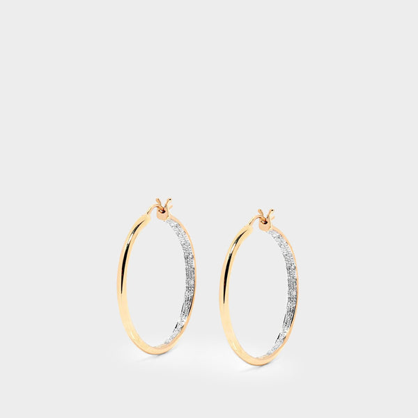 Boucles d"oreilles Créoles en or 9 ct et diamants