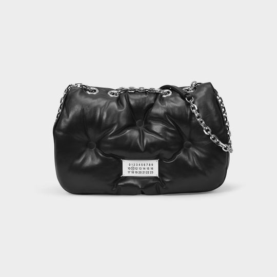 Sac Hobo Glam Slam Flap Medium - Maison Margiela - Cuir - Noir