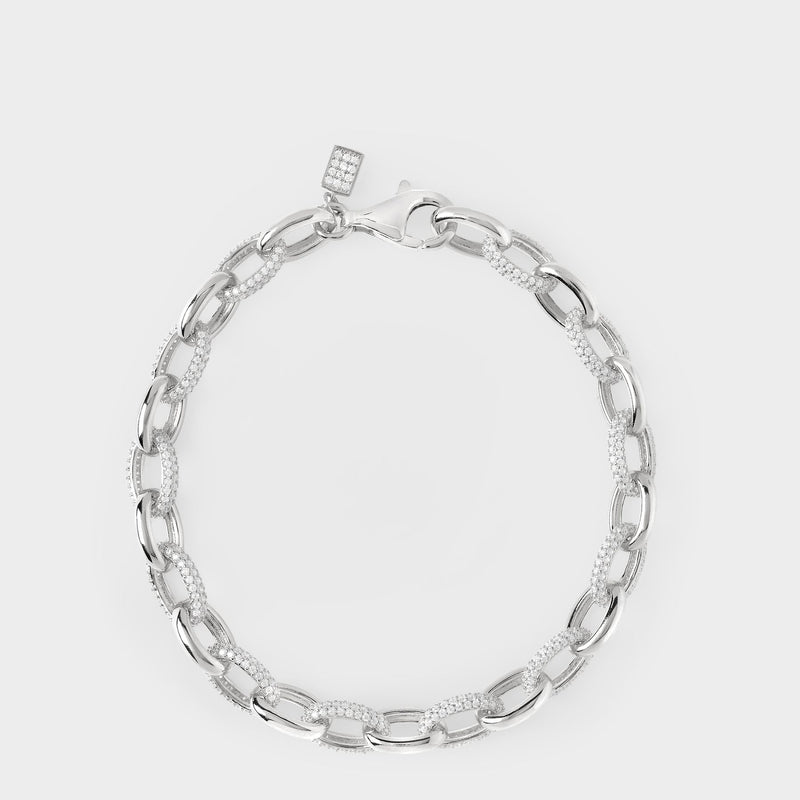 Bracelet Pave Link Chain en Blanc