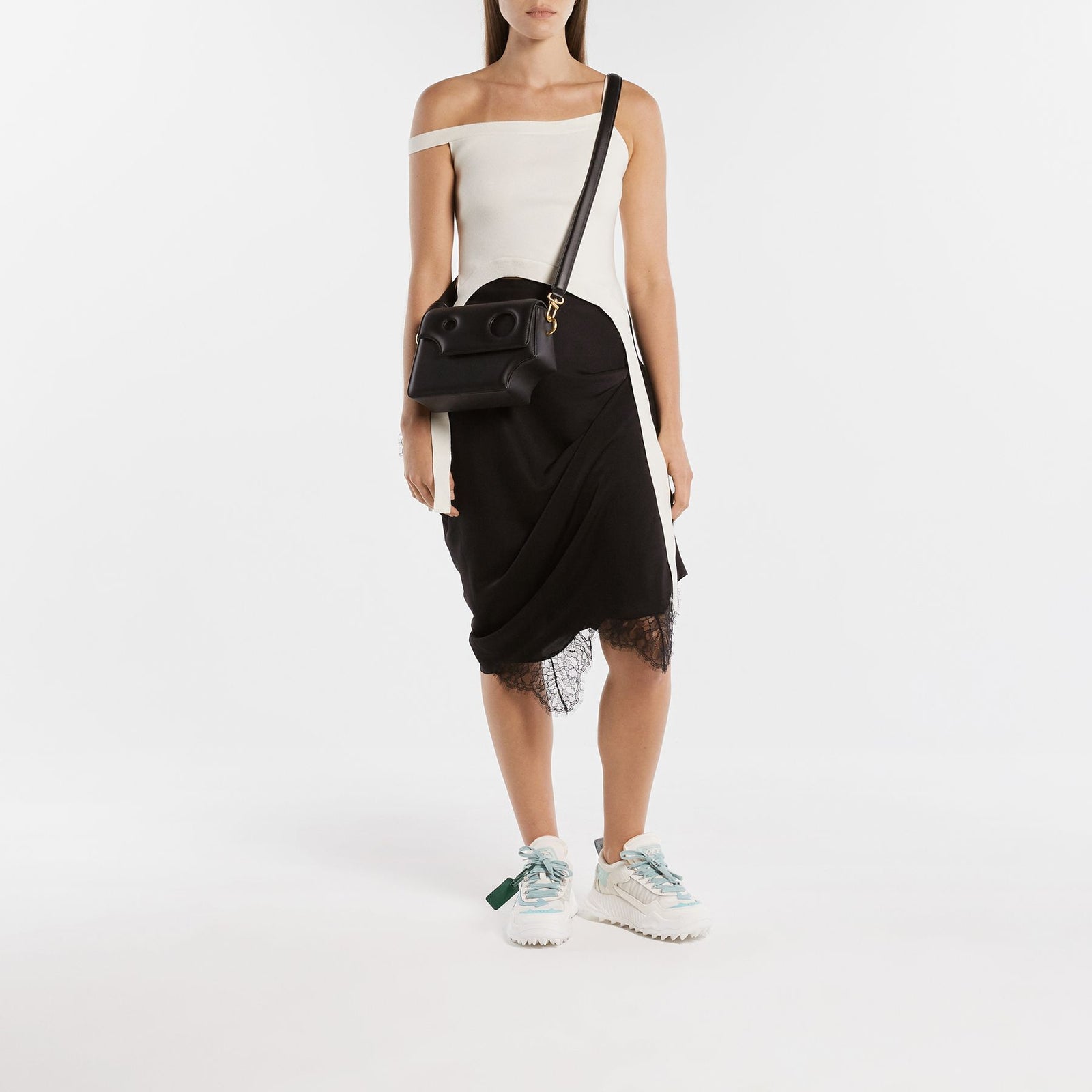 Sac Hobo Burrow 24 - Off White - Cuir - Noir