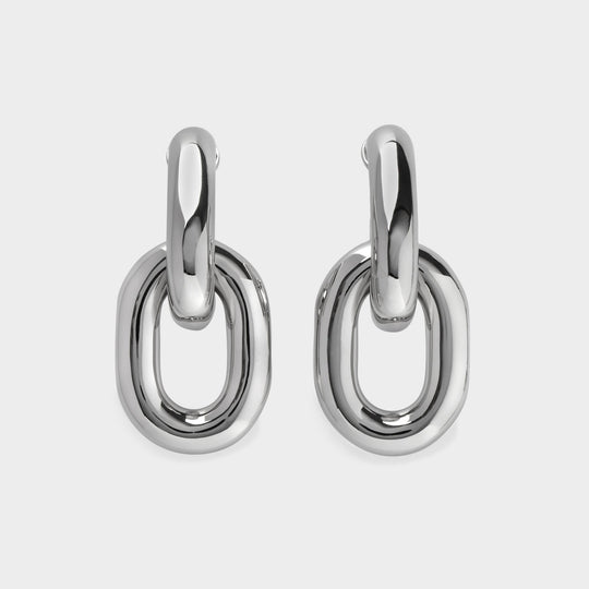 Boucles D'Oreille Xl Link Hoops - Paco Rabanne - Laiton - Argenté