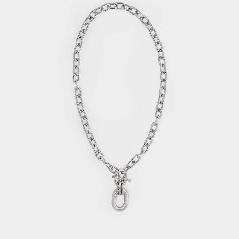 Collier Pendentif XL Link en Aluminuim Argenté