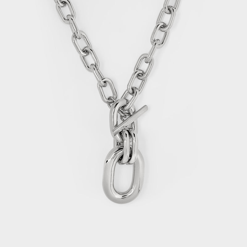 Collier Pendentif XL Link en Aluminuim Argenté