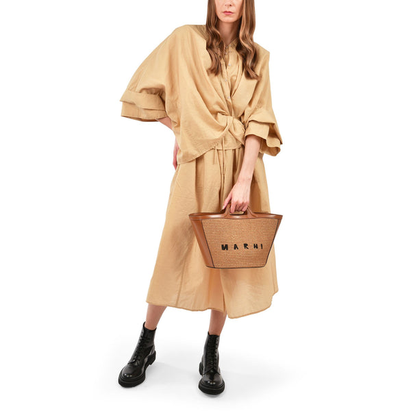 Cabas Tropicalia Small - Marni - Cuir - Raw Sienna