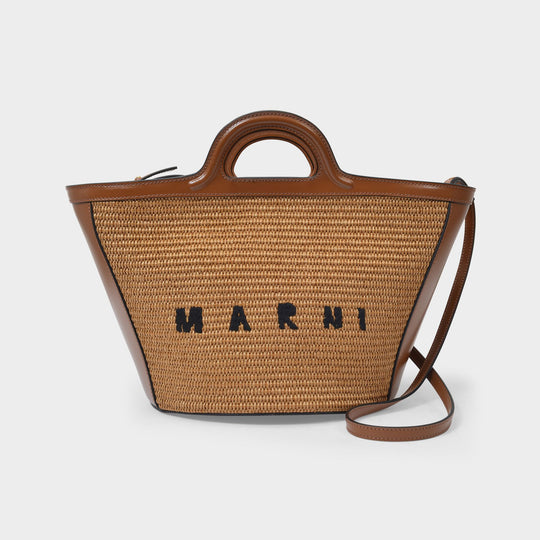 Cabas Tropicalia Small - Marni - Cuir - Raw Sienna