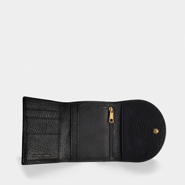Petit Portefeuille Hana en cuir Noir