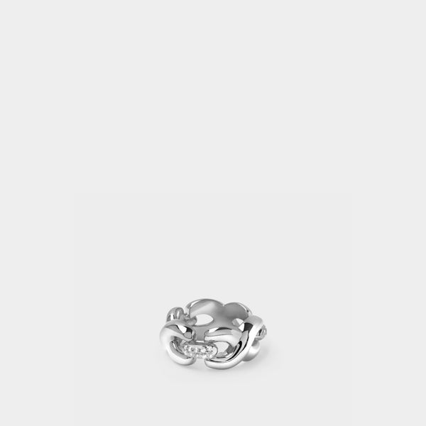Bague 3 Cubic Link R en Argent Plaqué Or Blanc