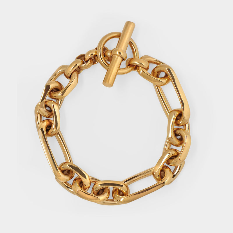 Bracelet Large Gold Watch Chain en Bronze Plaqué Or