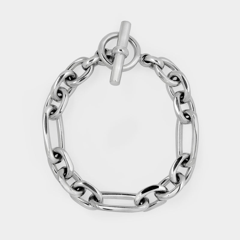 Bracelet Large Silver Watch Chain en Argent