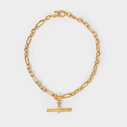 Collier Gold T Bar en Plaqué Or