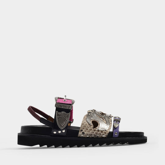 Sandales Aj1018 - Toga Pulla - Cuir - Noir