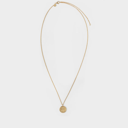 Collier Coin Pendant en Argent Or Plaqué 9k