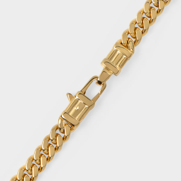 Bracelet Curb L en Argent Or Plaqué 9k