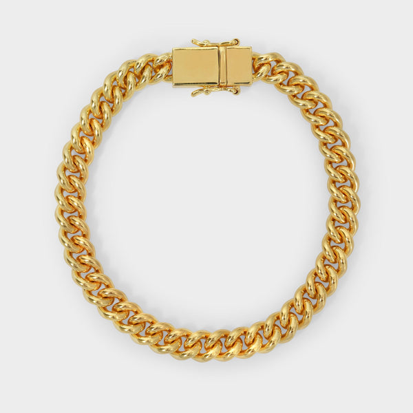 Bracelet Rounded Curb en Argent Doré