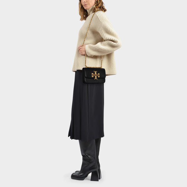Sac Eleanor Porté Epaule Convertible Petit en Cuir Noir