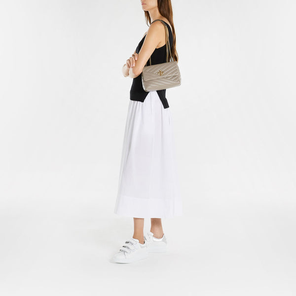 Sac Kira Chevron Small - Tory Burch - Cuir - Gris