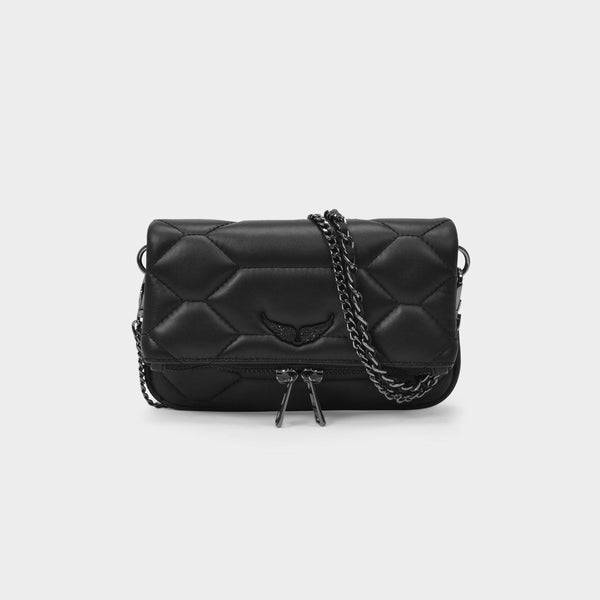 Sac Rock Nano XL en Cuir d'Agneau Noir