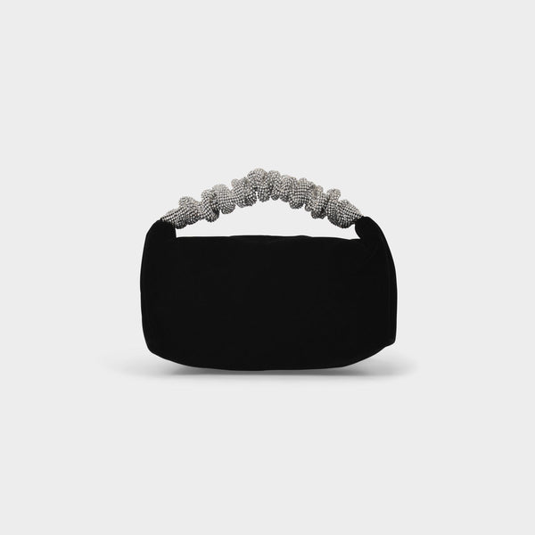 Sac Scrunchie Mini en Velours et Crystal Mesh